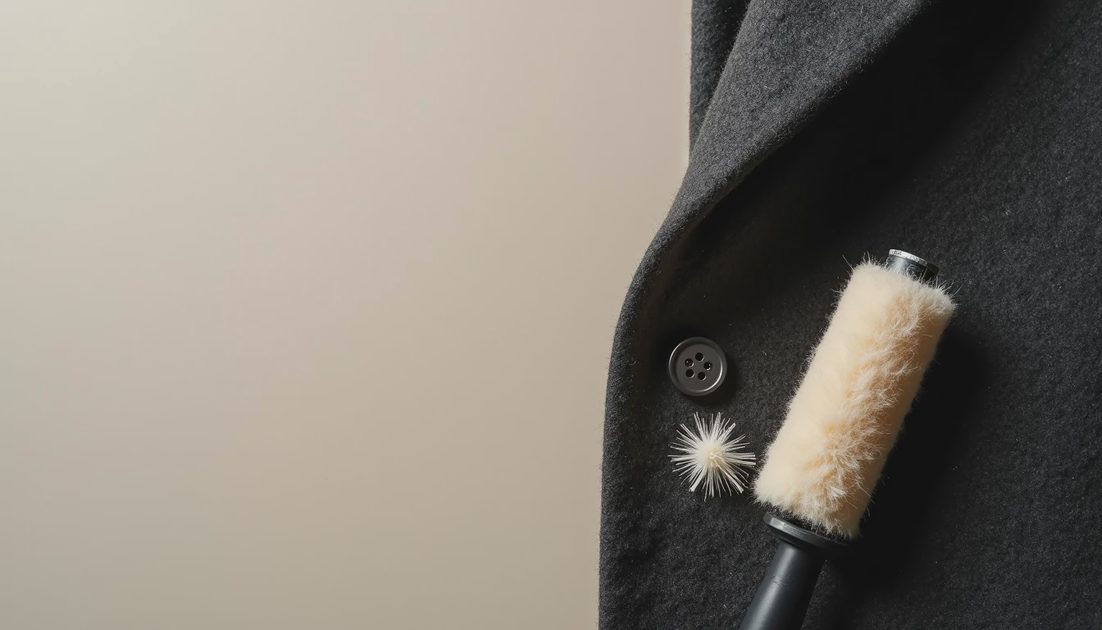 What Went Wrong Details Coat plastic button and coffee stain detail